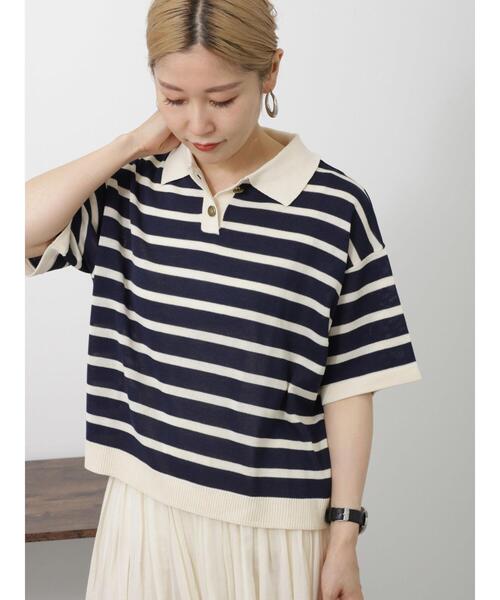 Samansa Mos2 blue（サマンサモスモスブルー）の「ボーダー