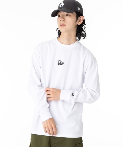 RAID ロゴ ホワイト 長袖 Tシャツ ニューエラ 長袖Tシャツ フラッグロゴ（Tシャツ/カットソー