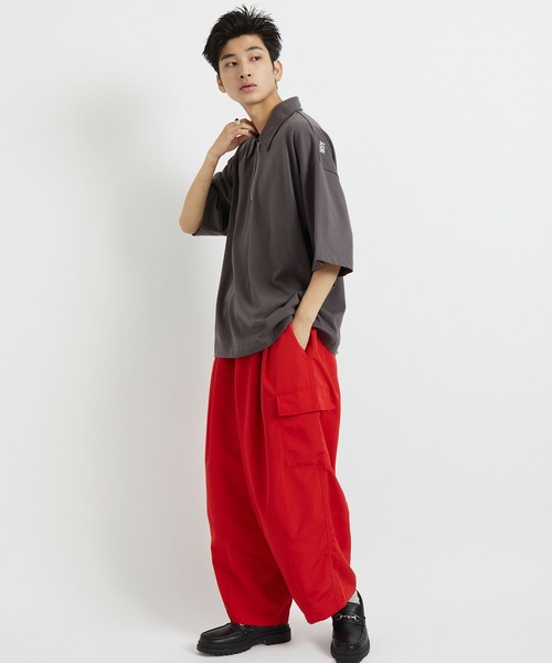 iisy(イージー)の「iisy / 襟付きハーフジッププルオーバー(Tシャツ/カットソー・メンズ・ホワイト/ブラック/チャコールグレー・M/S/L)」の20枚目の写真