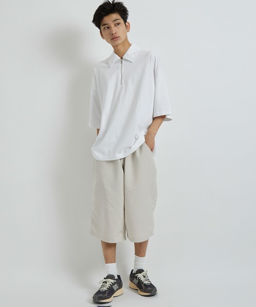 iisy(イージー)の「iisy / 襟付きハーフジッププルオーバー(Tシャツ/カットソー・メンズ・ホワイト/ブラック/チャコールグレー・M/S/L)」の11枚目の写真