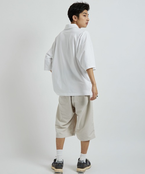 iisy(イージー)の「iisy / 襟付きハーフジッププルオーバー(Tシャツ/カットソー・メンズ・ホワイト/ブラック/チャコールグレー・M/S/L)」の12枚目の写真