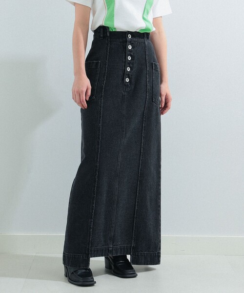 Ray BEAMS(レイビームス)の「Ray BEAMS / デニム キリカエ ロング スカート(デニムスカート・レディース・ブラック/ブルー系その他4・0/1)」の10枚目の写真