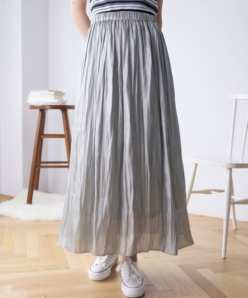 Ada.（エイダ）の「【限定カラー】この秋冬 注目のトレンド キラキラ フレアスカート（スカート・レディース・ライトグリーン/ネイビー/グレー/アイボリー・FREE）」の3枚目の写真