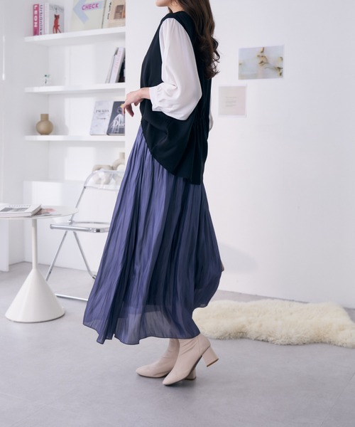 Ada.（エイダ）の「【限定カラー】この秋冬 注目のトレンド キラキラ フレアスカート（スカート・レディース・ライトグリーン/ネイビー/グレー/アイボリー・FREE）」の11枚目の写真