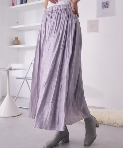 Ada.（エイダ）の「【限定カラー】この秋冬 注目のトレンド キラキラ フレアスカート（スカート・レディース・ライトグリーン/ネイビー/グレー/アイボリー・FREE）」の16枚目の写真