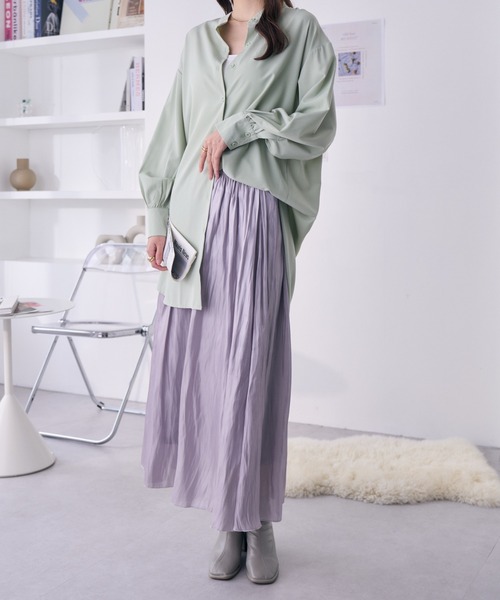 Ada.（エイダ）の「【限定カラー】この秋冬 注目のトレンド キラキラ フレアスカート（スカート・レディース・ライトグリーン/ネイビー/グレー/アイボリー・FREE）」の19枚目の写真