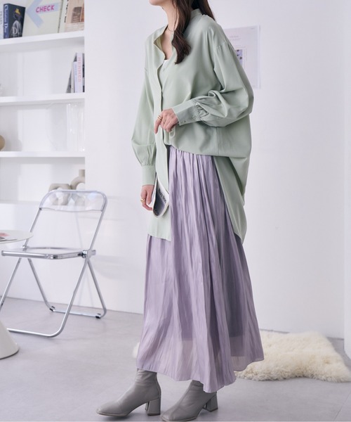 Ada.（エイダ）の「【限定カラー】この秋冬 注目のトレンド キラキラ フレアスカート（スカート・レディース・ライトグリーン/ネイビー/グレー/アイボリー・FREE）」の20枚目の写真