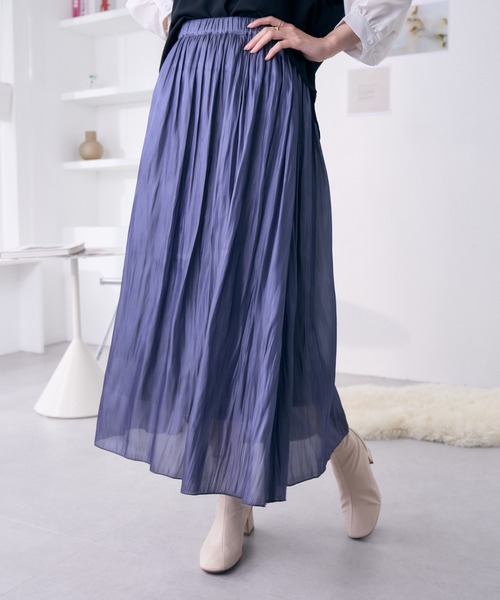 Ada.（エイダ）の「【限定カラー】この秋冬 注目のトレンド キラキラ フレアスカート（スカート・レディース・ライトグリーン/ネイビー/グレー/アイボリー・FREE）」の6枚目の写真