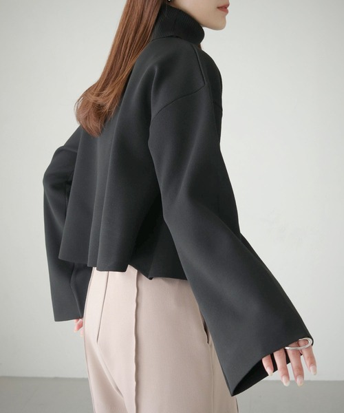 cheriella（シェリエラ）の「【cheriella】WEB限定　ショート丈フレアスリーブニット（ニット/セーター・レディース・アイボリー/ブラック/チェリーピンク/ブルー/グリーン・M）」の20枚目の写真