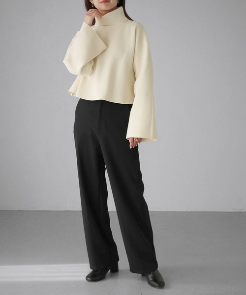 cheriella（シェリエラ）の「【cheriella】WEB限定　ショート丈フレアスリーブニット（ニット/セーター・レディース・アイボリー/ブラック/チェリーピンク/ブルー/グリーン・M）」の14枚目の写真