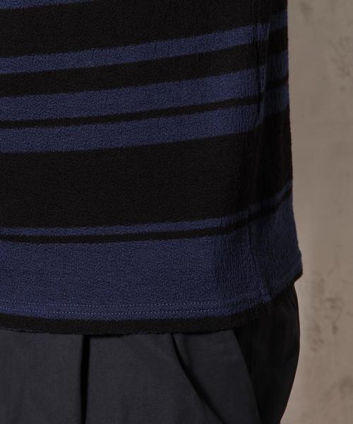 green label relaxing（グリーンレーベルリラクシング）の「CREPE BORDER C/N SS②　Tシャツ ◆（Tシャツ/カットソー・メンズ・コバルトブルー/ブラック/ネイビー/ブラウン・MEDIUM/LARGE/SMALL）」の11枚目の写真