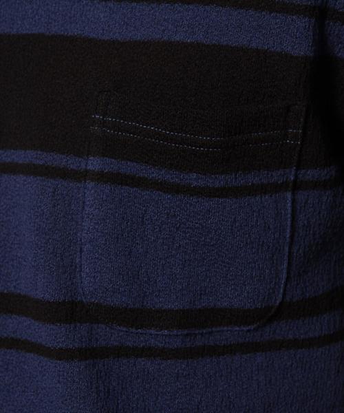 green label relaxing（グリーンレーベルリラクシング）の「CREPE BORDER C/N SS②　Tシャツ ◆（Tシャツ/カットソー・メンズ・コバルトブルー/ブラック/ネイビー/ブラウン・MEDIUM/LARGE/SMALL）」の13枚目の写真