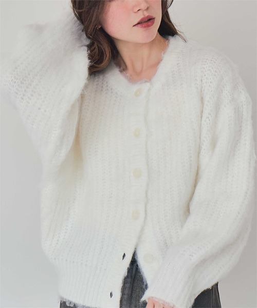 モヘアライクシャギーニットカーディガン（カーディガン/ボレロ