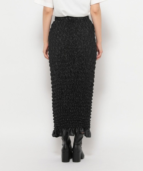 LOWRYS FARM（ローリーズファーム）の「スソフリルシャーリングスカート　969764（スカート・レディース・ブラック/ネイビー・FREE）」の9枚目の写真