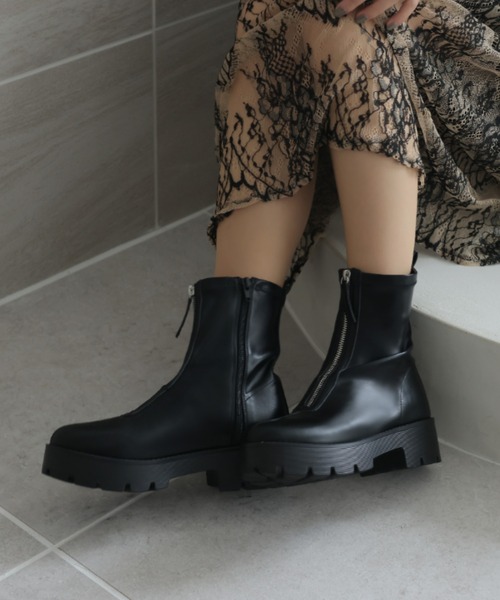 VIVIAN（ヴィヴィアン）の「厚底センタージップストレッチブーツ（ブーツ・レディース・アイボリー/ブラック/グレー・LL/M/S/L）」の17枚目の写真