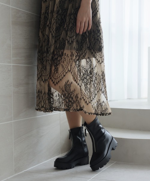 VIVIAN（ヴィヴィアン）の「厚底センタージップストレッチブーツ（ブーツ・レディース・アイボリー/ブラック/グレー・LL/M/S/L）」の18枚目の写真