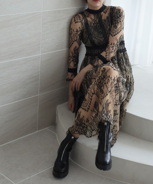 VIVIAN（ヴィヴィアン）の「厚底センタージップストレッチブーツ（ブーツ・レディース・アイボリー/ブラック/グレー・LL/M/S/L）」の20枚目の写真