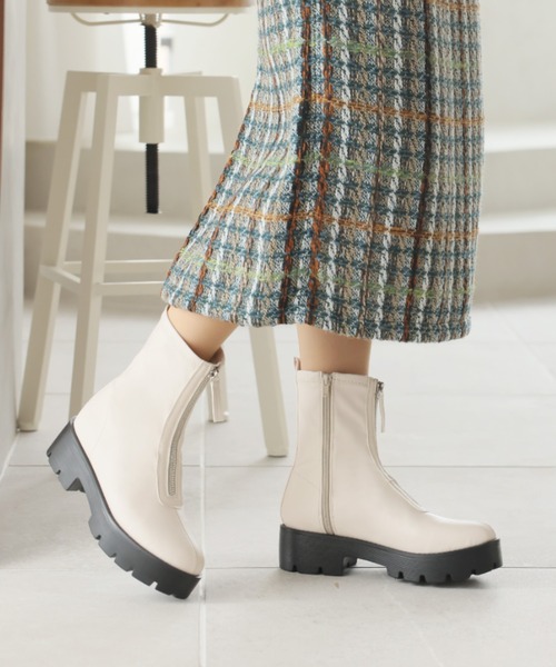 セール】厚底センタージップストレッチブーツ（ブーツ）｜VIVIAN