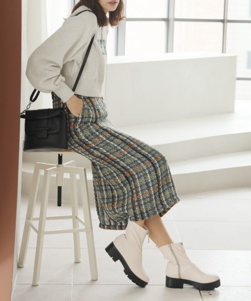 VIVIAN（ヴィヴィアン）の「厚底センタージップストレッチブーツ（ブーツ・レディース・アイボリー/ブラック/グレー・LL/M/S/L）」の11枚目の写真