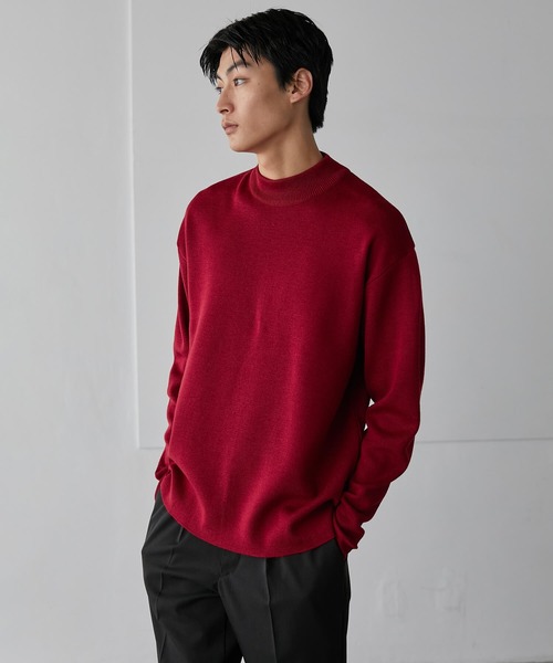 UNITED TOKYO（ユナイテッドトウキョウ）の「【EC限定】ウールミラノリブ モックネックニット（ニット/セーター・メンズ・ブラック/レッド/オフホワイト/ライトブルーグレー/ダークグレー/パープル・3/1/2）」の15枚目の写真