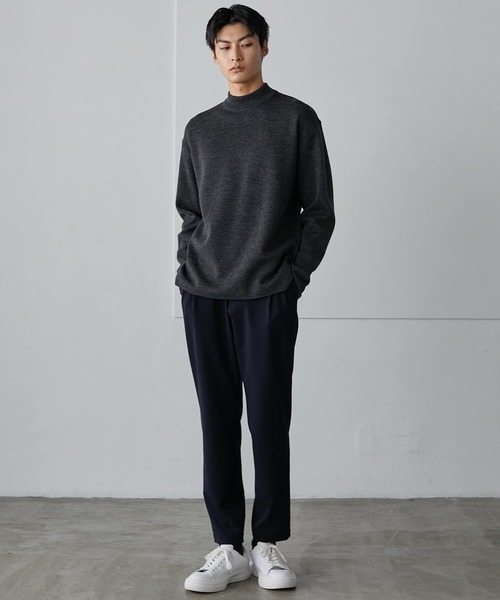 UNITED TOKYO（ユナイテッドトウキョウ）の「【EC限定】ウールミラノリブ モックネックニット（ニット/セーター・メンズ・ブラック/レッド/オフホワイト/ライトブルーグレー/ダークグレー/パープル・3/1/2）」の17枚目の写真