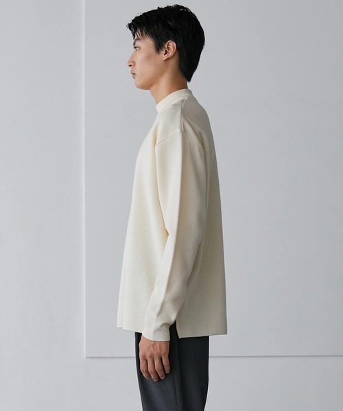 UNITED TOKYO（ユナイテッドトウキョウ）の「【EC限定】ウールミラノリブ モックネックニット（ニット/セーター・メンズ・ブラック/レッド/オフホワイト/ライトブルーグレー/ダークグレー/パープル・3/1/2）」の21枚目の写真