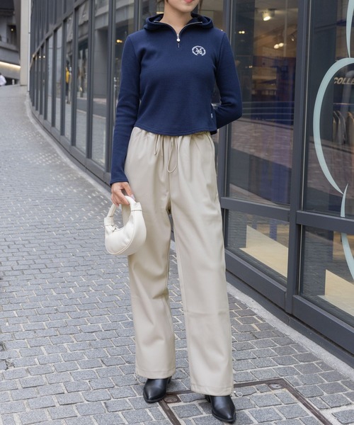 3.3 Field Trip （3.3フィールドトリップ）の「3.3 Field Trip／レザージョガーパンツ  2977530（その他パンツ・レディース・ベージュ/ブラック・SMALL）」の3枚目の写真