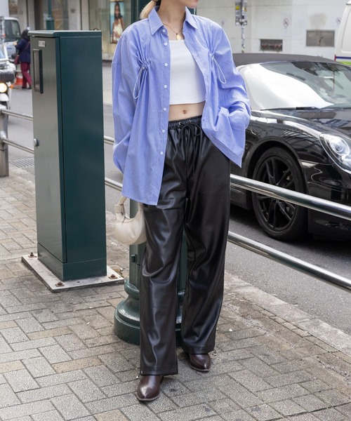 3.3 Field Trip （3.3フィールドトリップ）の「3.3 Field Trip／レザージョガーパンツ  2977530（その他パンツ・レディース・ベージュ/ブラック・SMALL）」の9枚目の写真