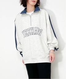 TC 裏毛 ハーフZIP 袖ライン PO レディース メンズ
