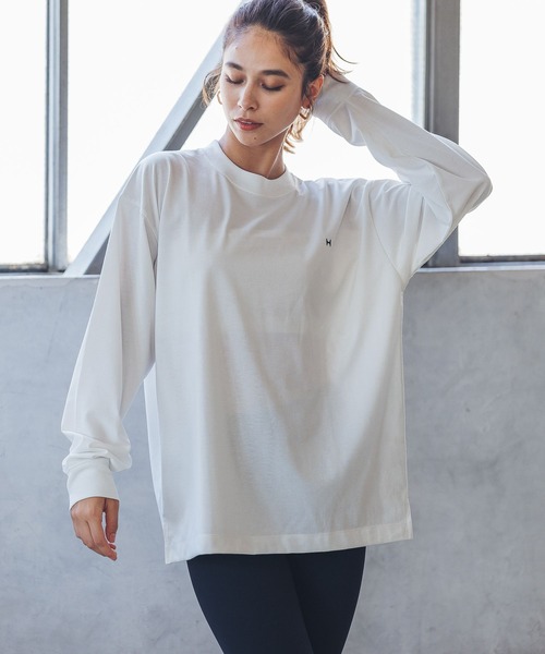 HEREIAM（ヘレイアム）の「【HEREIAM】速乾／ミラーロゴロングスリーブ（ユニセックス）（Tシャツ/カットソー・レディース・ブラック/ライトピンク/ホワイト/ライトグレー・MEDIUM/LARGE）」の15枚目の写真