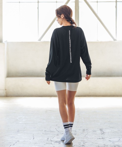 HEREIAM（ヘレイアム）の「【HEREIAM】速乾／ミラーロゴロングスリーブ（ユニセックス）（Tシャツ/カットソー・レディース・ブラック/ライトピンク/ホワイト/ライトグレー・MEDIUM/LARGE）」の21枚目の写真
