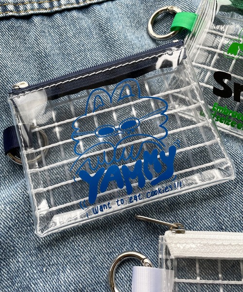 SPINNS（スピンズ）の「クリア素材 メッシュポーチ（ポーチ・レディース・グリーン/ホワイト/ネイビー・ONESIZE）」の3枚目の写真