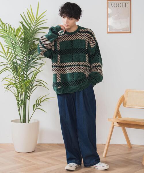 WEGO(ウィゴー)の「WEGO/ベロアモール総柄プルオーバー(ニット/セーター・メンズ・その他3/その他2/その他4/その他1・LARGE/MEDIUM)」の5枚目の写真