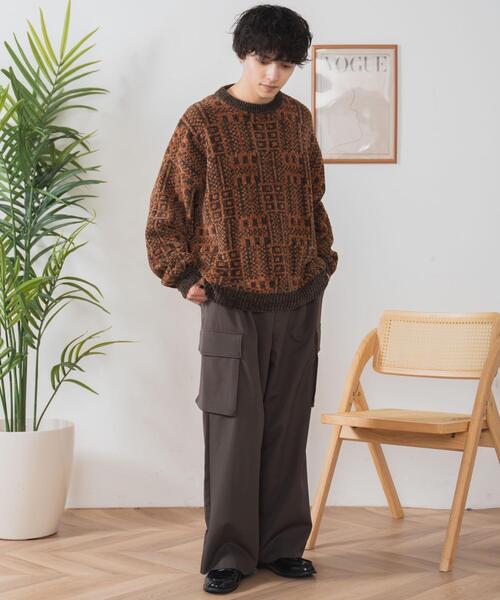 WEGO(ウィゴー)の「WEGO/ベロアモール総柄プルオーバー(ニット/セーター・メンズ・その他3/その他2/その他4/その他1・LARGE/MEDIUM)」の7枚目の写真