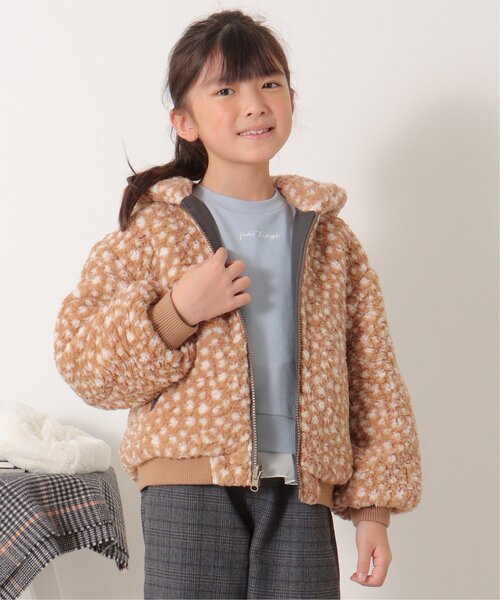 ikka（イッカ）の「リバーシブルボアブルゾン（120~160cm）（ブルゾン・キッズ・ダークグレー/ベージュ/オリーブ・140/160/130/150/120）」の6枚目の写真