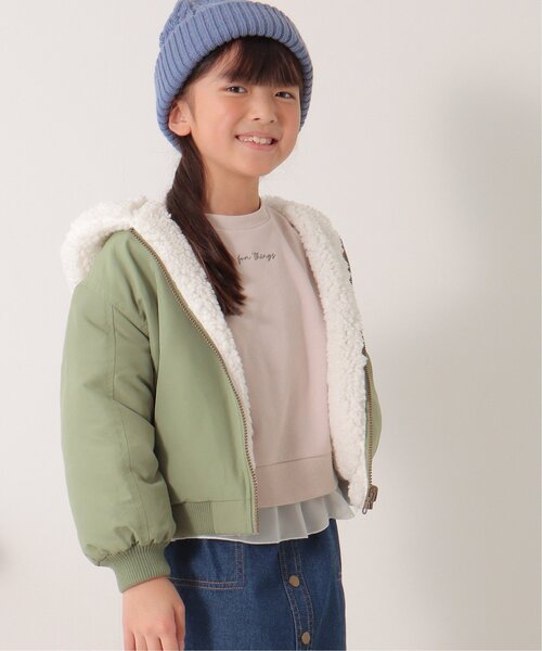 ikka（イッカ）の「リバーシブルボアブルゾン（120~160cm）（ブルゾン・キッズ・ダークグレー/ベージュ/オリーブ・140/160/130/150/120）」の8枚目の写真