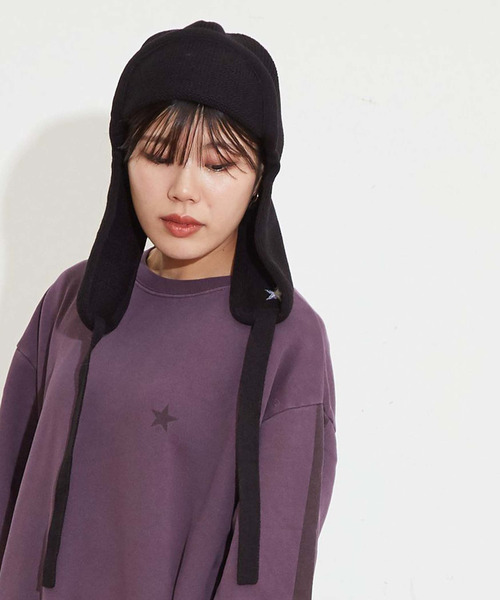 CONVERSE TOKYO(コンバーストウキョウ)の「FLIGHT KNIT CAP(ニットキャップ/ビーニー・レディース・ブラック/グレー/ベージュ・FREE)」の2枚目の写真