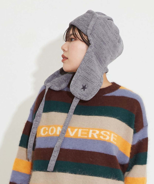 CONVERSE TOKYO(コンバーストウキョウ)の「FLIGHT KNIT CAP(ニットキャップ/ビーニー・レディース・ブラック/グレー/ベージュ・FREE)」の5枚目の写真