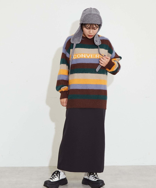 CONVERSE TOKYO(コンバーストウキョウ)の「FLIGHT KNIT CAP(ニットキャップ/ビーニー・レディース・ブラック/グレー/ベージュ・FREE)」の8枚目の写真