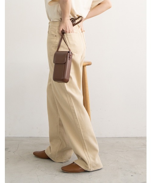 chocomee（チョコミー）の「high waist wide denim pants（デニムパンツ・レディース・ベージュ・FREE）」の7枚目の写真