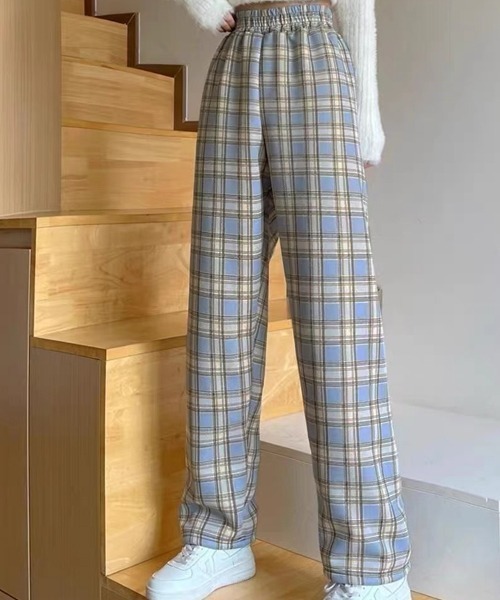 ad thie(アドティエ)の「チェック柄 裏起毛ストレートパンツ(その他パンツ・レディース・グリーン/ブラック/ライトブルー/ダークブラウン/ホワイト/イエロー・FREE)」の22枚目の写真