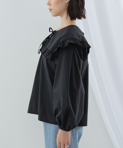 Ray BEAMS（レイビームス）の「Ray BEAMS / フリル ビッグスクエアカラー シャツ（シャツ/ブラウス・レディース・ホワイト/ブラック・ONE SIZE）」の16枚目の写真