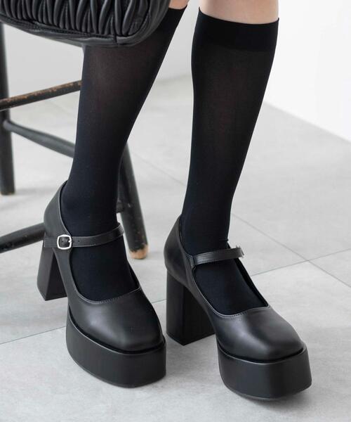 WEGO（ウィゴー）の「WEGO/ボリュームヒールストラップシューズ（ドレスシューズ・レディース・ブラック系その他/ブラック・MEDIUM/LARGE）」の22枚目の写真