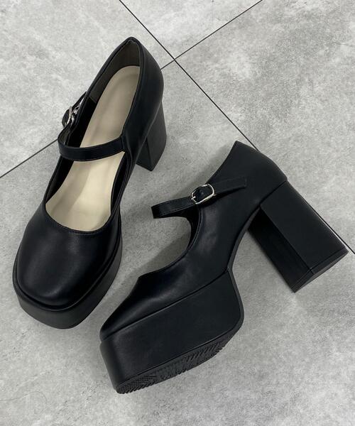 WEGO（ウィゴー）の「WEGO/ボリュームヒールストラップシューズ（ドレスシューズ・レディース・ブラック系その他/ブラック・MEDIUM/LARGE）」の12枚目の写真