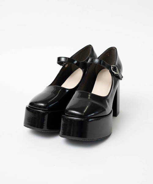 WEGO（ウィゴー）の「WEGO/ボリュームヒールストラップシューズ（ドレスシューズ・レディース・ブラック系その他/ブラック・MEDIUM/LARGE）」の5枚目の写真