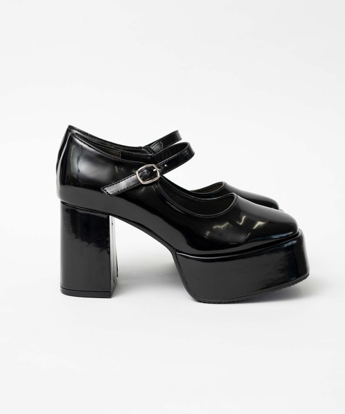 WEGO（ウィゴー）の「WEGO/ボリュームヒールストラップシューズ（ドレスシューズ・レディース・ブラック系その他/ブラック・MEDIUM/LARGE）」の8枚目の写真