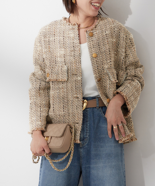 LESSAGE GIOLICA ラメツイードWIDEジャケット journal standard L'essage（ジャーナルスタンダードレサージュ