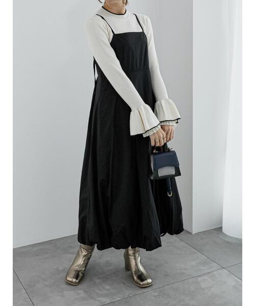 Te chichi（テチチ）の「ワッシャータフタバルーンキャミワンピース（ワンピース・レディース・ブラック/ブラウン・F）」の5枚目の写真