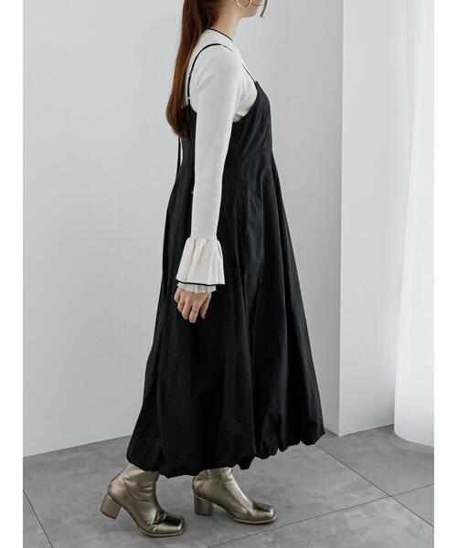 Te chichi（テチチ）の「ワッシャータフタバルーンキャミワンピース（ワンピース・レディース・ブラック/ブラウン・F）」の7枚目の写真