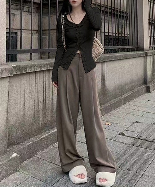 c.u.l(シーユーエル)の「2WAY フリルリブカットソー culw598(Tシャツ/カットソー・レディース・ブラック・L/M)」の7枚目の写真